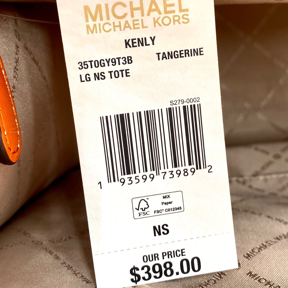Michael Kors Kenly Large Tote Bag Tangerine - Picture 4 of 7